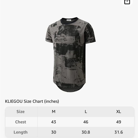 Men’s Black and Gray Patterned Hipster Tshirt. - Picture 2 of 5